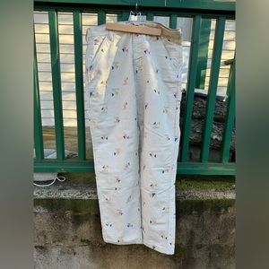 J Crew Wallace and Barns Carpenter Pants with Sailboat Print Men’s 34 NWT